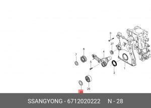 Заглушка SSANGYONG Actyon (10-),Actyon Sports (12-),Rexton (12-) (D20) ролика на 6712020222 SSANG YONG