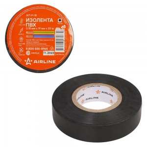Изолента ПВХ черная 19ммx20м AIRLINE AIT-P-18 AIRLINE