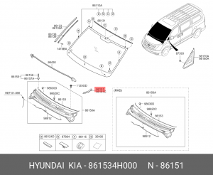 накладка молдинга лобового стекла лев.!\ Hyundai H1 861534H000 HYUNDAI
