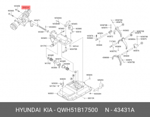Воздухораспределитель КПП HYUNDAI E-AeroTown (09-) (D6GA) (KH10R) OE QWH51B17500 HYUNDAI KIA