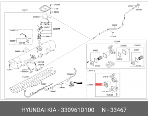 Фильтр топливный газовый Корея HYUNDAI/KIA 330961D100 HYUNDAI KIA