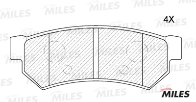 Колодки тормозные задние (без датчика) (Смесь Semi-Metallic) CHEVROLET LACETTI 0 E110044 MILES