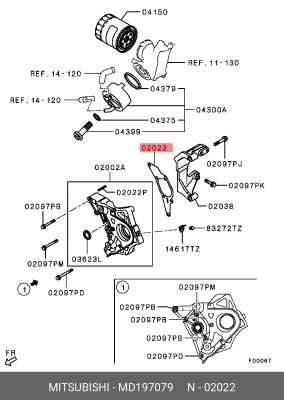 ПРОКЛАДКА КОРПУСА ДВИГАТЕЛЯ MD197079 MD197079 MITSUBISHI