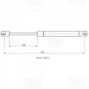 Упор газовый (амортизатор) Renault Megane II (02-) универс. с откр. стеклом (кры GS0914 TRIALLI