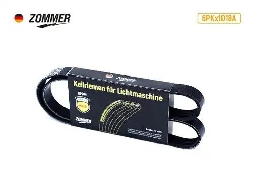 Ремень 1018 (6PK) генератора ВАЗ Калина (под кондиционер) EPDM 6PK1018A ZOMMER