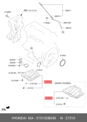 KIA CERATO (2009>) 1.6 G4FC ЖЕЛЕЗО 215102B040 HYUNDAI KIA