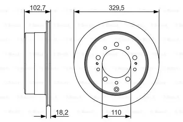 Диск тормозной TOYOTA Land Cruiser (J100) задний (1шт.) BOSCH 0 986 479 R15 BOSCH