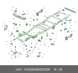 Проушина УАЗ-3163 буксирная передняя левая (ОАО УАЗ) 316300280602500 UAZ UAZ