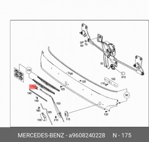 Кронштейн стеклоочистителя A 960 824 02 28 MERCEDES BENZ