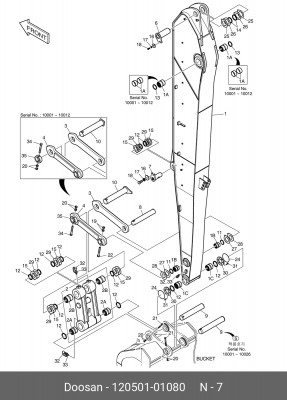 120501-01080 Палец K1038992,120501-00026 12050101080 DOOSAN