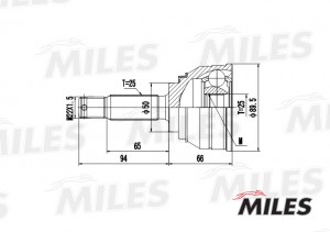 ШРУС наружный MITSUBISHI GALANT/SPACE WAGON/HYUNDAI LANTRA 1.5-2.0 85-96 (GKN 30 GA20269 MILES