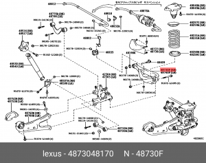 рычаг задней подвески нижний правый/левый!\ Lexus RX350/450 08> 48730-48170 TOYOTA