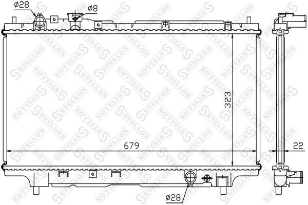 радиатор системы охлаждения!\ Mazda 323 1.3-1.8 96-98 10-25217-SX STELLOX