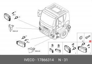 17866314 17866314x Винт IVECO M8X25 MM 17866314 IVECO