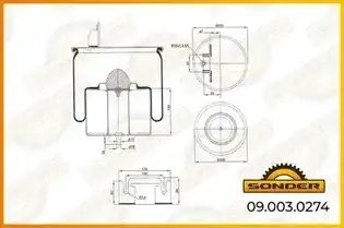 Пневморессора Premium со стаканом (металл) — 3 года безусловной гарантии 090030274 SONDER