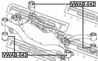 Сайлентблок подрамника передний VWAB-043 FEBEST