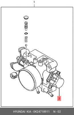 Датчик дроссельной заслонки 0K24718911 HYUNDAI KIA