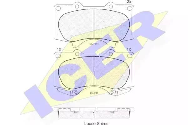 181665 колодки дисковые передние !\ Toyota Land Cruiser J12 4.0i/3.0D 03> 181665 ICER