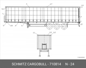 Штанга сдвижного тента SCS (3,115) 710813/710873/710875 710814 SCHMITZ CARGOBULL
