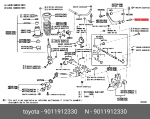 болт крепления подвески!\ Toyota, Lexus 90119-12330 TOYOTA