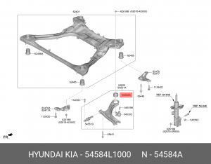cайлентблок переднего рычага задний!\ Hyundai Sonata VII 14> 54584L1000 MOBIS