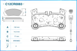 Тормозные колодки задние Low Metallic C12CR0083 C12CR0083 CWORKS