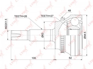 ШРУС наружный к-кт!\ Lexus RX300/330/350 03-08 CO-7585A LYNXAUTO