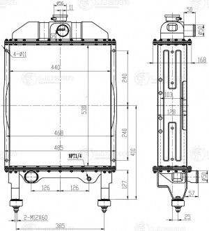 Радиатор МТЗ-1221,1222 алюминиевый 5-ти рядный дв.Д-260.2 LUZAR LRC06221 LUZAR