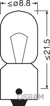 Лампа 12V 5W BA9s OSRAM 3860 OSRAM