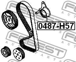 ролик натяжной ремня ГРМ! Mitsubishi Pajero Junior H57A 1.1 4A31 98-03 0487-H57 FEBEST
