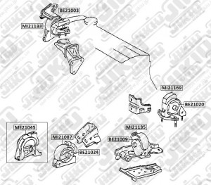 Катридж опоры двигателя  TOYOTA Corolla AE104 Jan 91 Jan 0 BE21024 BE21024 JIKIU
