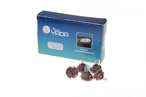 Лампа 12V 1.2W панель приборов (с патроном) Т5 цв.коричневый  10шт 904678 NORD YADA
