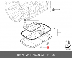 Пробка BMW 1 (E81,E82,E87,E88),3 (E90-E93),X1 (E84),X3 (E83) сливная поддона мас 24 11 7 572 622 BMW