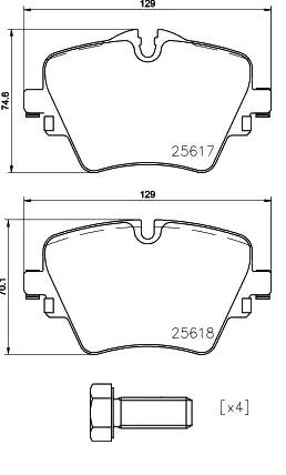Колодки передние BMW 1 F40, 3 G20, 5 G30, X1 F48, X2 F39, X3 G01, X4 G02 P06093 P06093 BREMBO