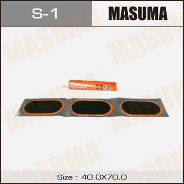 Заплатка для камер 38х70мм комплект 15шт.+клей MASUMA S1 MASUMA