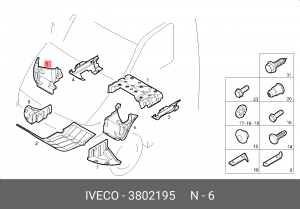 подкрылок !передний правый \Iveco Daily 3802195 IVECO