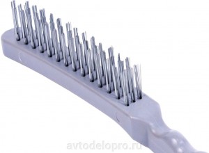 Щетка металлическая "АвтоDело" (3-рядная, пластиковая ручка) 44013 AVTO DELO