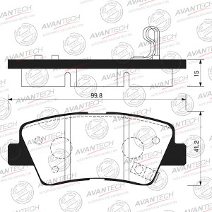 Колодки тормозные дисковые Avantech задние (противоскрипная пластина в компл.) З AV202 AVANTECH