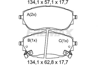 колодки дисковые передние! с антискрип. пластинами\ Toyota Corolla/Auris 1.3-1.8 FBP2512 FREMAX