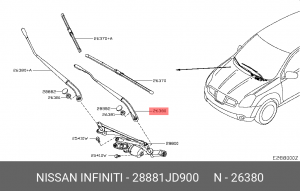 поводок стеклоочистителя!\ Nissan 28881-JD900 NISSAN