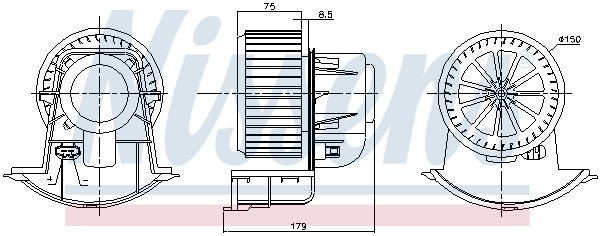Вентилятор салона VW TRANSPORTER V +AC 87271 87271 NISSENS