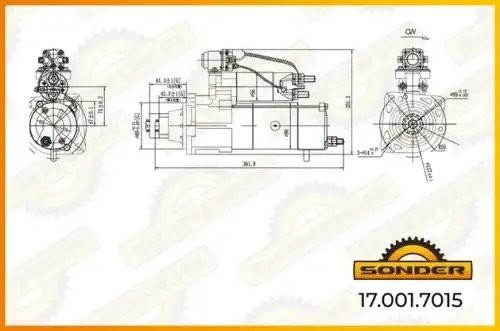 Стартер Premium 24V, 5,5 kW 12 зубцов о.н MITSUBISHI M9T60371 / MAHLE - MS 782   170017015 SONDER