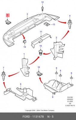 клипса металлическая!\ FORD Mondeo 1 131 678 FORD