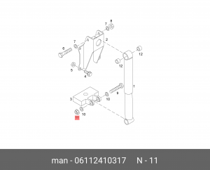 6-гранная стопорная гайка AM16X1,5-10-MA 06112410317 MAN