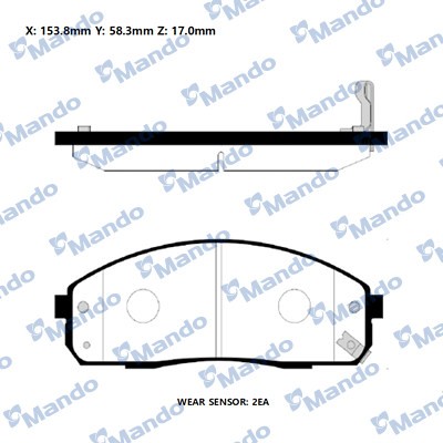 Колодки тормозные HYUNDAI Porter 2 передние (4шт.) MANDO MPH30 MANDO