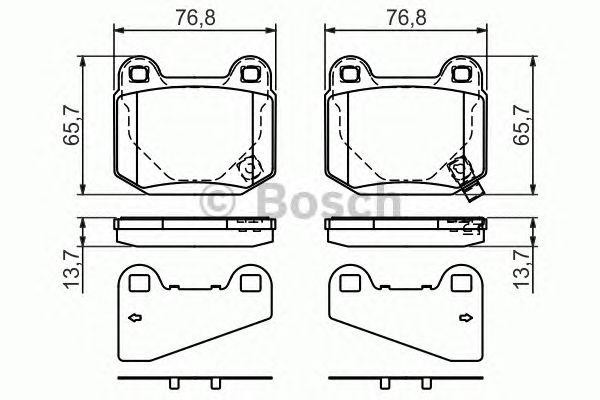 Колодки тормозные MITSUBISHI Lancer (00-07) задние (4шт.) BOSCH 0 986 494 229 BOSCH