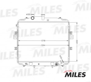 Радиатор (паяный) HYUNDAI PORTER/H-100 2.5 DIESEL ACRB068 ACRB068 MILES