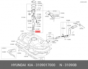 Фильтр топливный 31090-17000 3109017000 HYUNDAI KIA