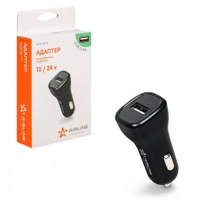 Адаптер автомобильный 1хUSB 2.1А в прикуриватель 12/24В ACH-1U-12 ACH-1U-12 AIRLINE