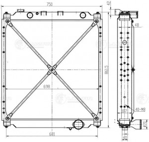Радиатор МАЗ-5432А5,5440А5,6422А5 алюминиевый дв.ЯМЗ-6582.10Е3 LUZAR LRC12A5 LUZAR